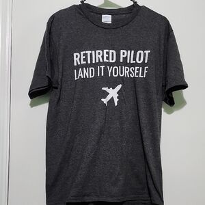 💜3/$10 Port and Company Charcoal Retired Pilot Tee